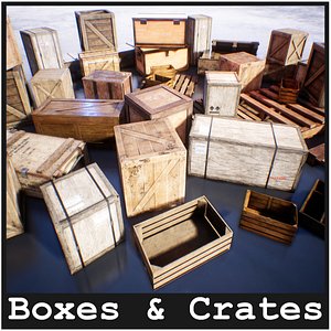 Boxes  Crates  19 Assets 3D