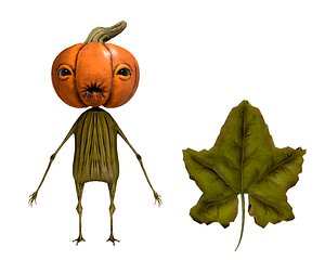 3D character pumpkin model