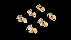 set luxury  iconic couple ring 3D model