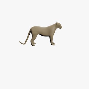 3D Leopard high quality base model