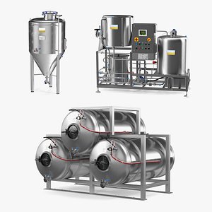 beer microbrewery equipment brewery 3D model