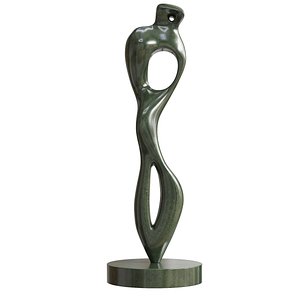 3D Henry Moore interior form bronze sculpture statue