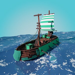 3D Stylized Ship-4