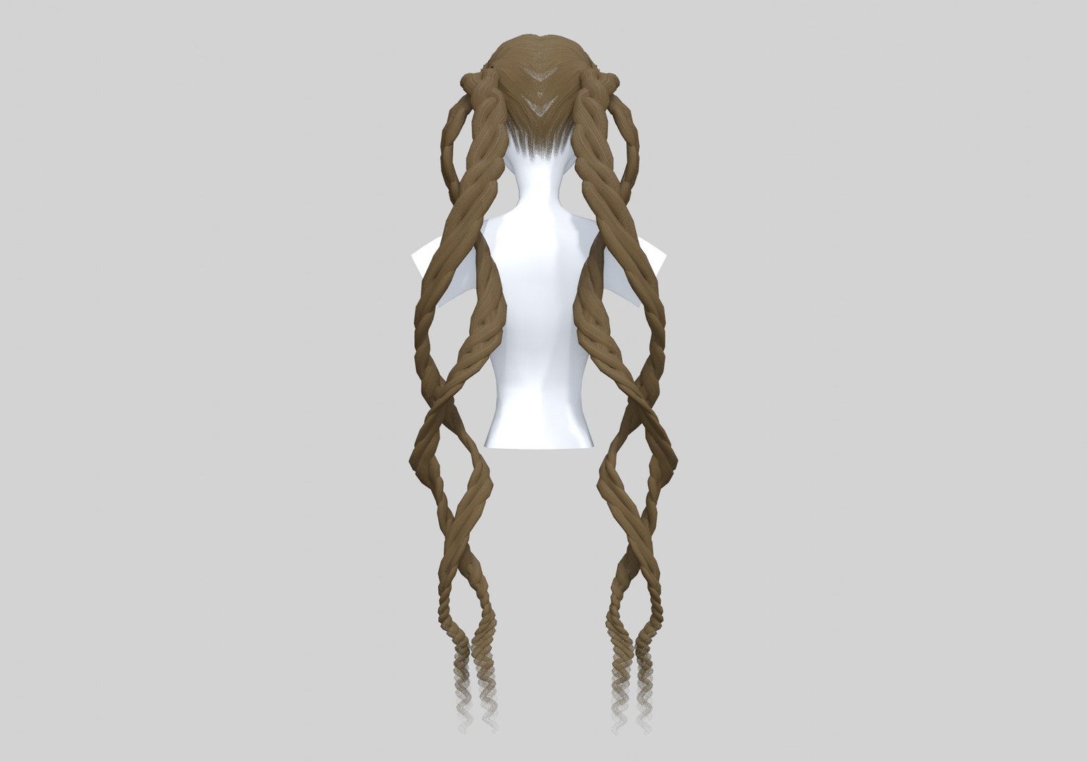 Braids Long Hair 3D Model - TurboSquid 1943327