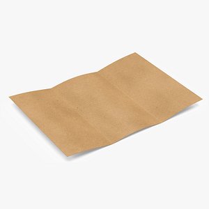 Blank Three Times Folded Paper Brown