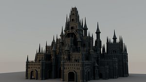 Low Poly Dark Pointy Castle