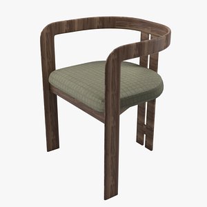 Modern Wooden Lounge Chair 3D model
