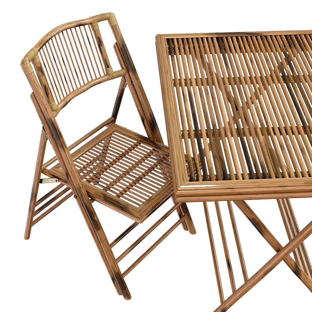 3D Bamboo Folding Chair And Table Exterior Cafe - TurboSquid 1786666