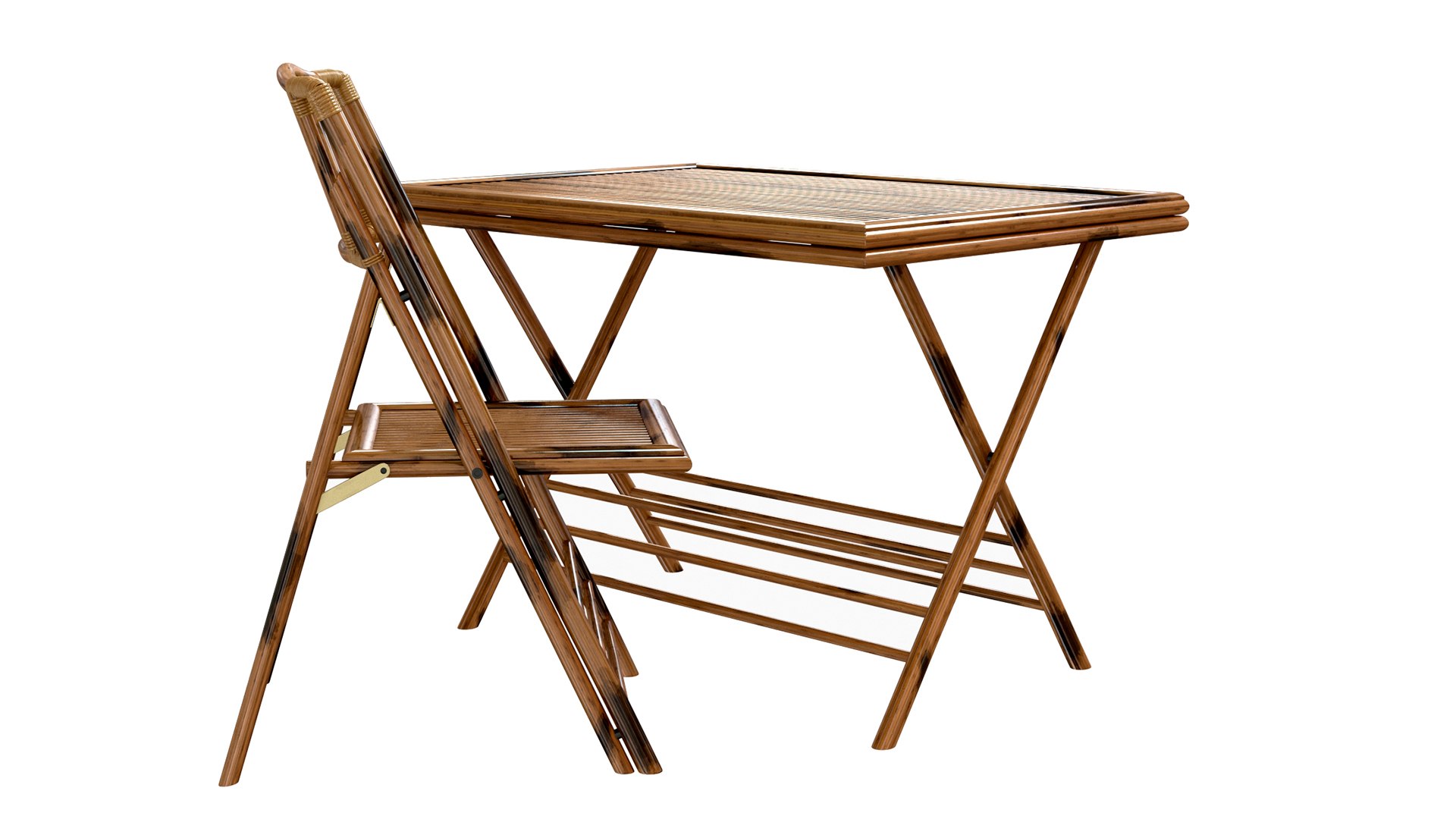 3D Bamboo Folding Chair And Table Exterior Cafe TurboSquid 1786666