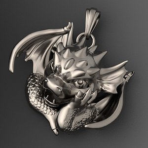Small winged dragon pendant 3D model