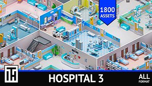 3D low poly interior 17 hospital