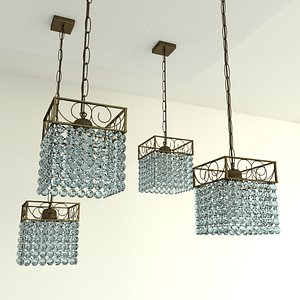 Oriental glass beads chandelier