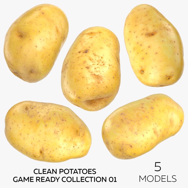 Clean Potatoes Game Ready Collection 01 - 5 models 3D model
