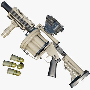 Grenade Launcher Gun PBR Unity UE V-Ray Textures Included