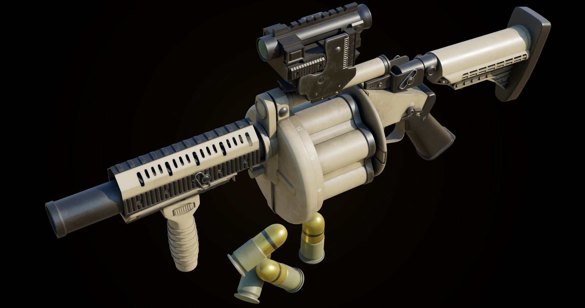Grenade Launcher Gun PBR Unity UE V-Ray Textures Included 3D model https://p.turbosquid.com/ts-thumb/1I/yZ0MlW/ii/bg011/jpg/1657609565/1920x1080/fit_q87/1d6e615bc7daab9a0352ee3e85d32181798bdcaf/bg011.jpg
