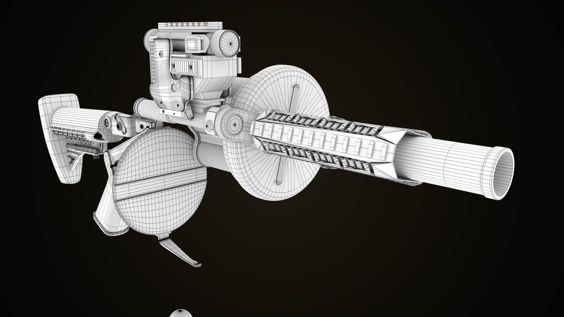 Grenade Launcher Gun PBR Unity UE V-Ray Textures Included 3D model https://p.turbosquid.com/ts-thumb/1I/yZ0MlW/lt/gun06wireframe__00001/jpg/1657429332/1920x1080/fit_q87/5ad5b36cf4c7ba6828e1a7f48fff9b74f07133a7/gun06wireframe__00001.jpg