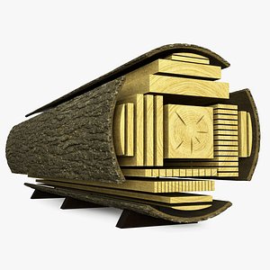 Log Cross Section 3D model
