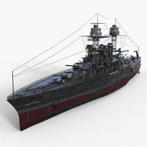 3D USS Maryland BB-46 WWII Colorado - Class battleship Low-poly 3D model