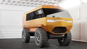 minibus SUV Low-poly 3D model