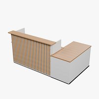 L Reception Counter with Lower Return and Open Cable Grommet