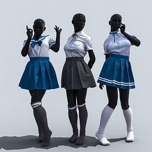 Realistic 3D Models Of School Uniforms
