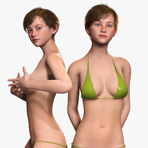Aurora-Realistic Girl in bikini Low-poly
