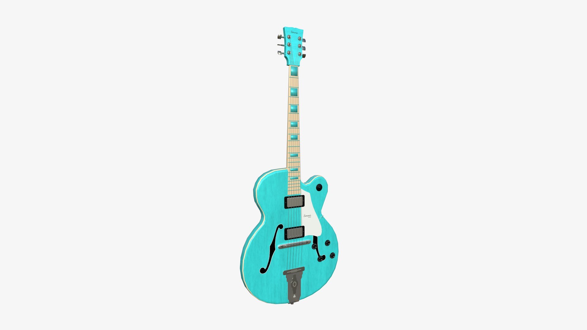 Electric Guitar J04 Light Blue - Music Instrument Design 3D Model ...