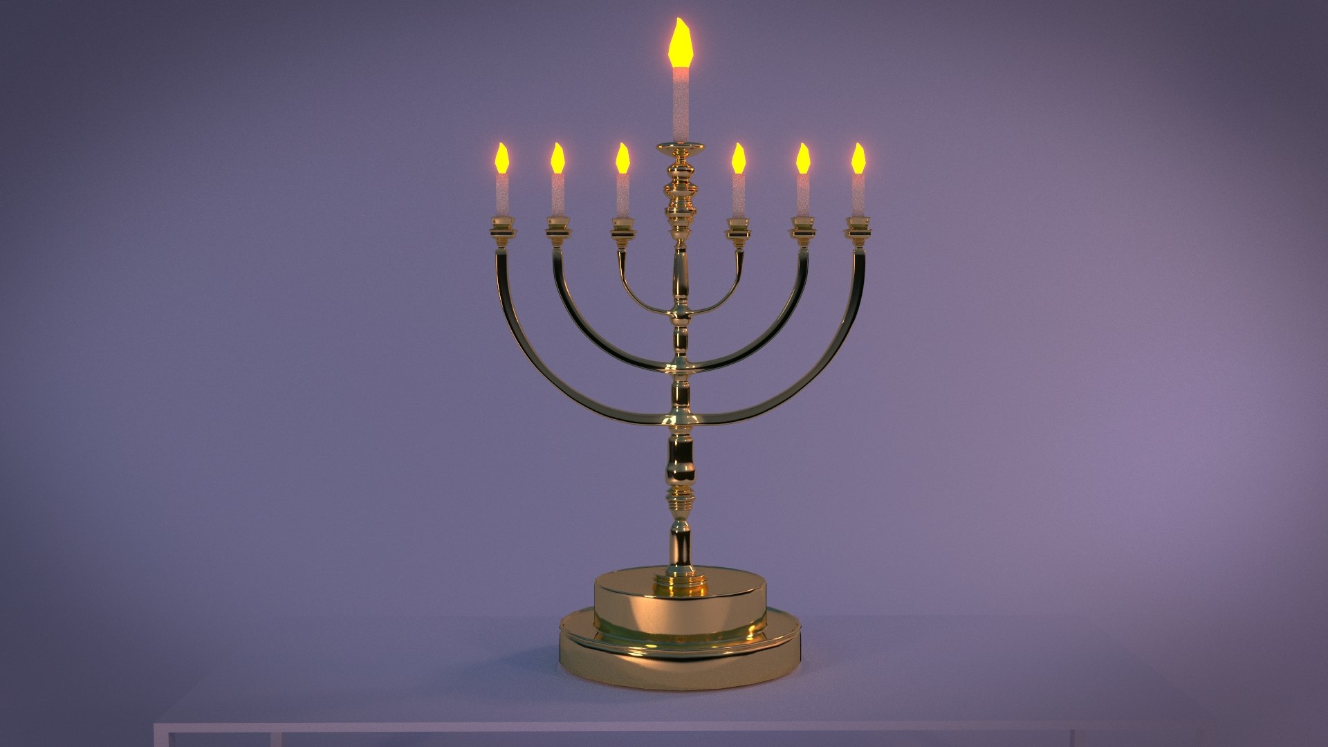 temple menorah 3d blend