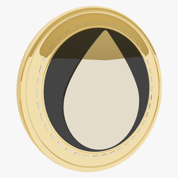 3D Hydro Cryptocurrency Gold Coin model