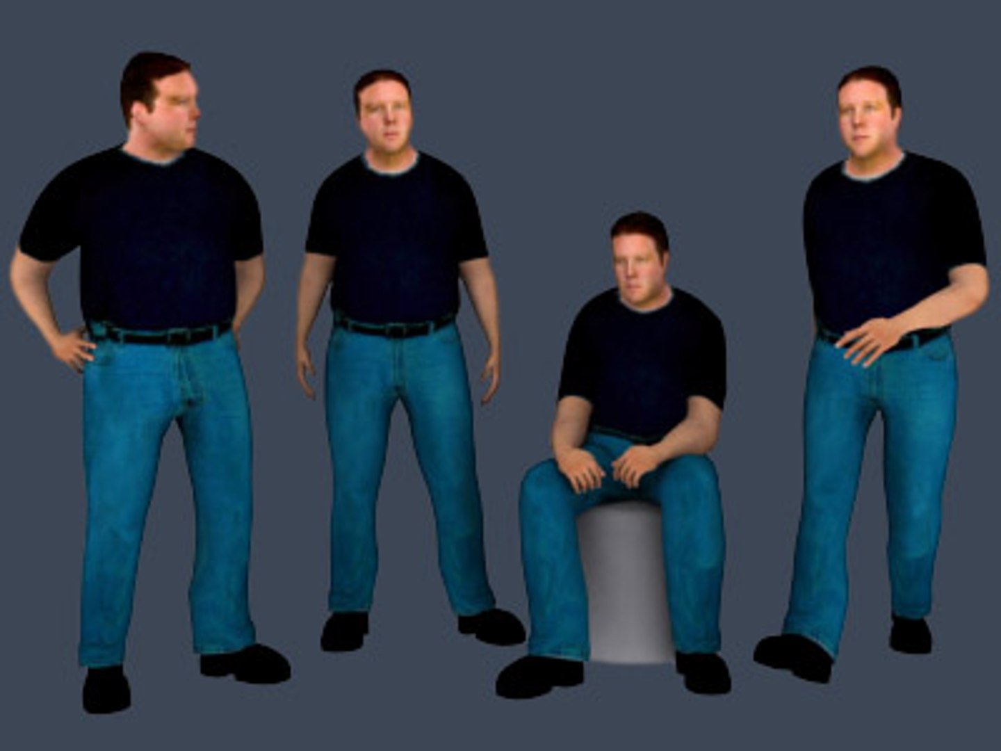 people sitting 3d model