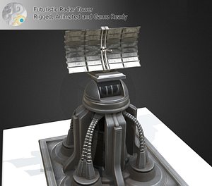 3d model futuristic radar tower