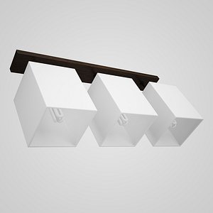 3d triple wooden ceiling lamp model