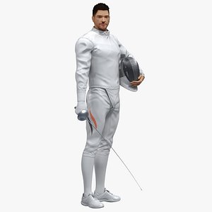3D Male Fencer Epee Animated HQ model