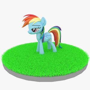 Cartoon Rainbow Pony Rigged