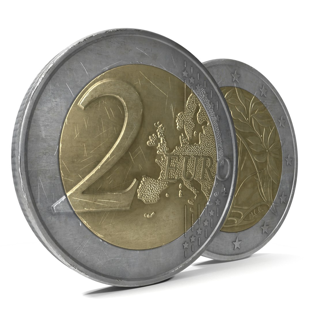 2 Euro Coin Italy 3D model preview
