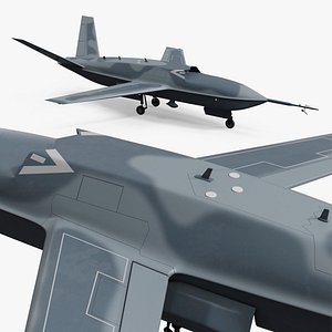 Stealth Fighter Drone with Landing Gear