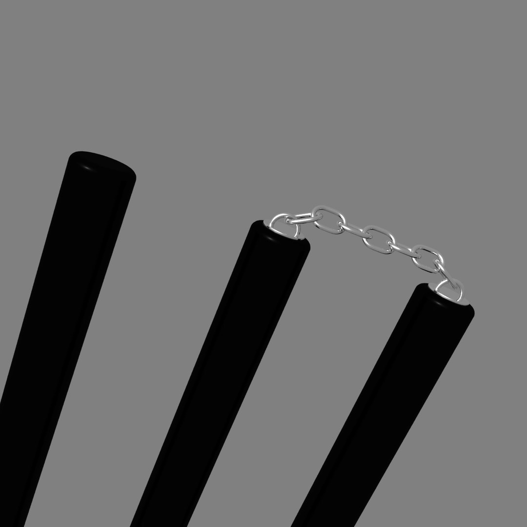 3d Threesection Staff Model