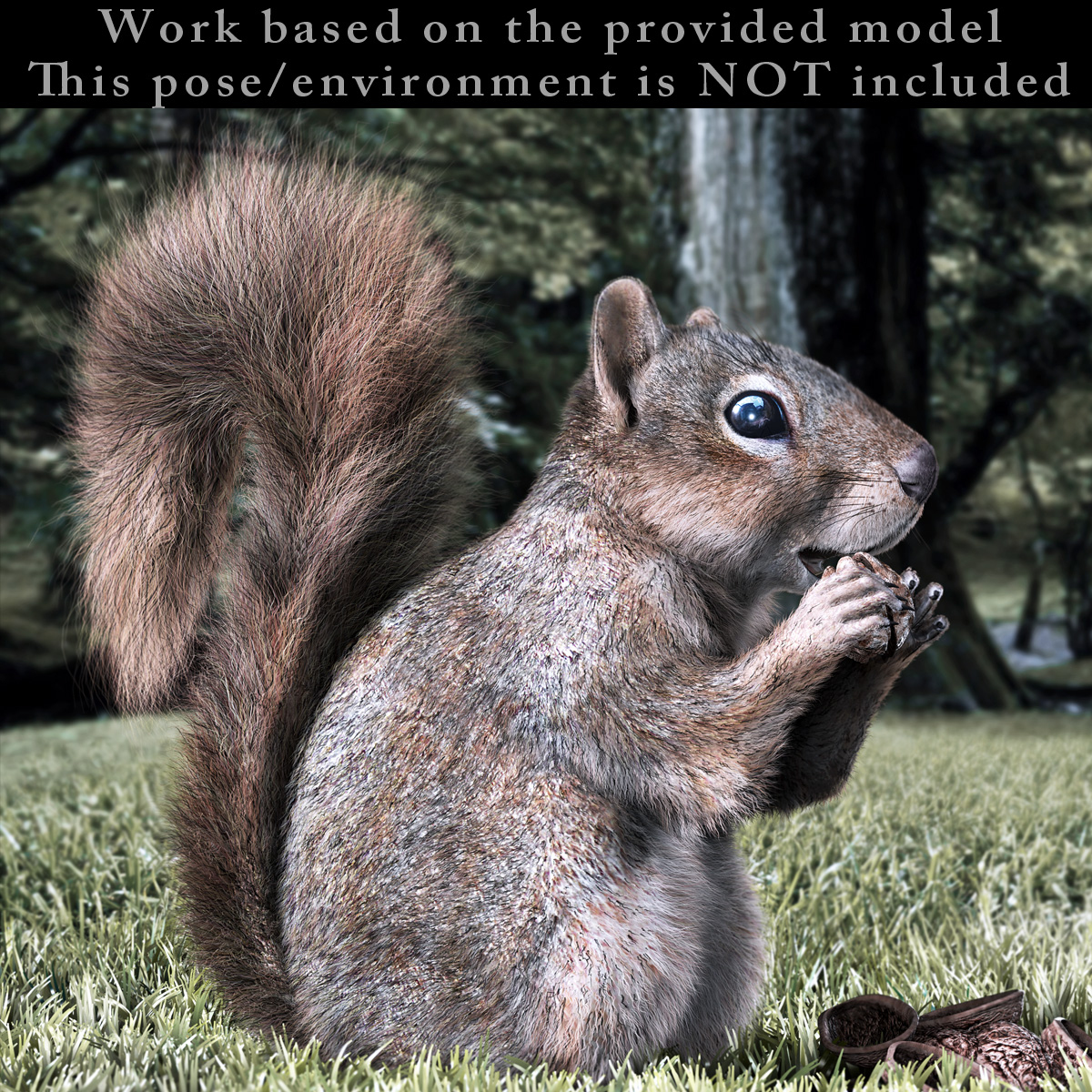 squirrel fur 3d model