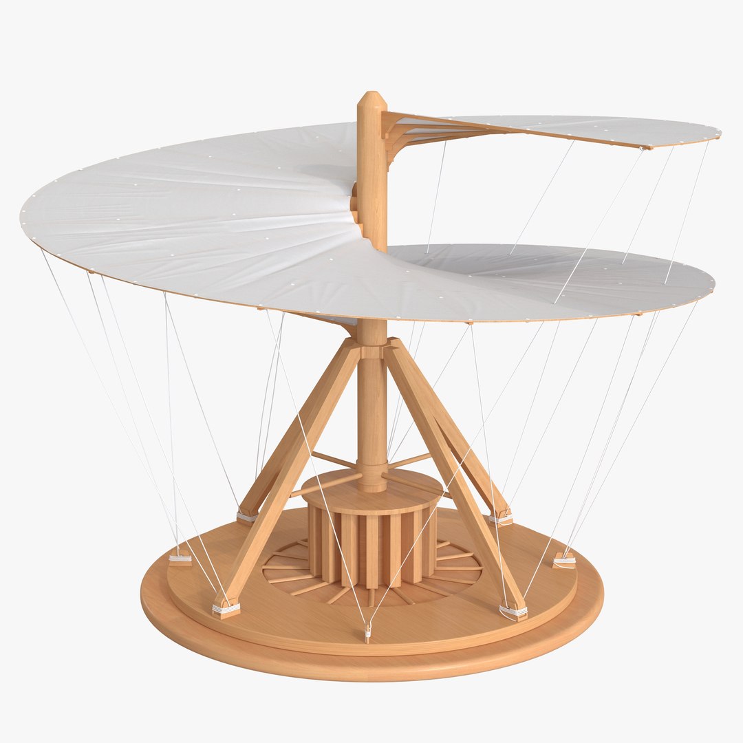 Leonardo Da Vinci Aerial Screw 3D model preview