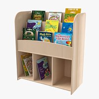 Kids Book Shelf Low Poly 3D Model