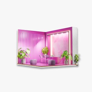 3D High Quality 3D Modern Exhibition Booth LED Minimalist Aesthetic 3D model