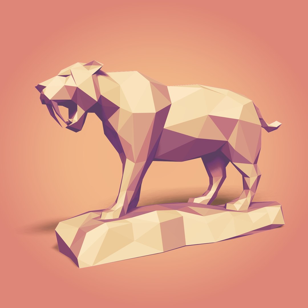 低聚卡通老虎3d模型