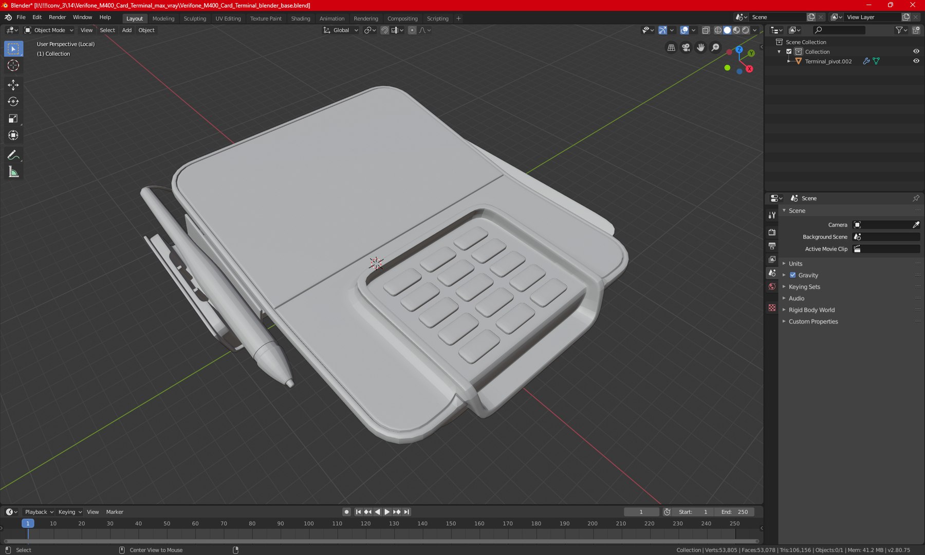 Verifone M400 Card Terminal 3D model https://p.turbosquid.com/ts-thumb/1J/jG95hv/88/verifonem400cardterminalvray3dmodel020/jpg/1681185568/1920x1080/fit_q87/a575e5e197b74418f0fe7230c567739f263f0575/verifonem400cardterminalvray3dmodel020.jpg