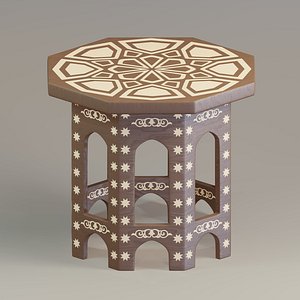 3D table painted wood model