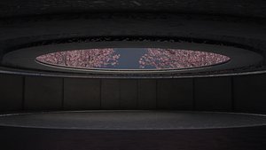 3D vr gallery 3d model plus4 trees model