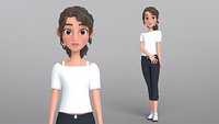 Tiana Cartoon Girl Character