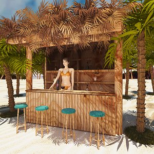 Beach Bar 8K 3D model