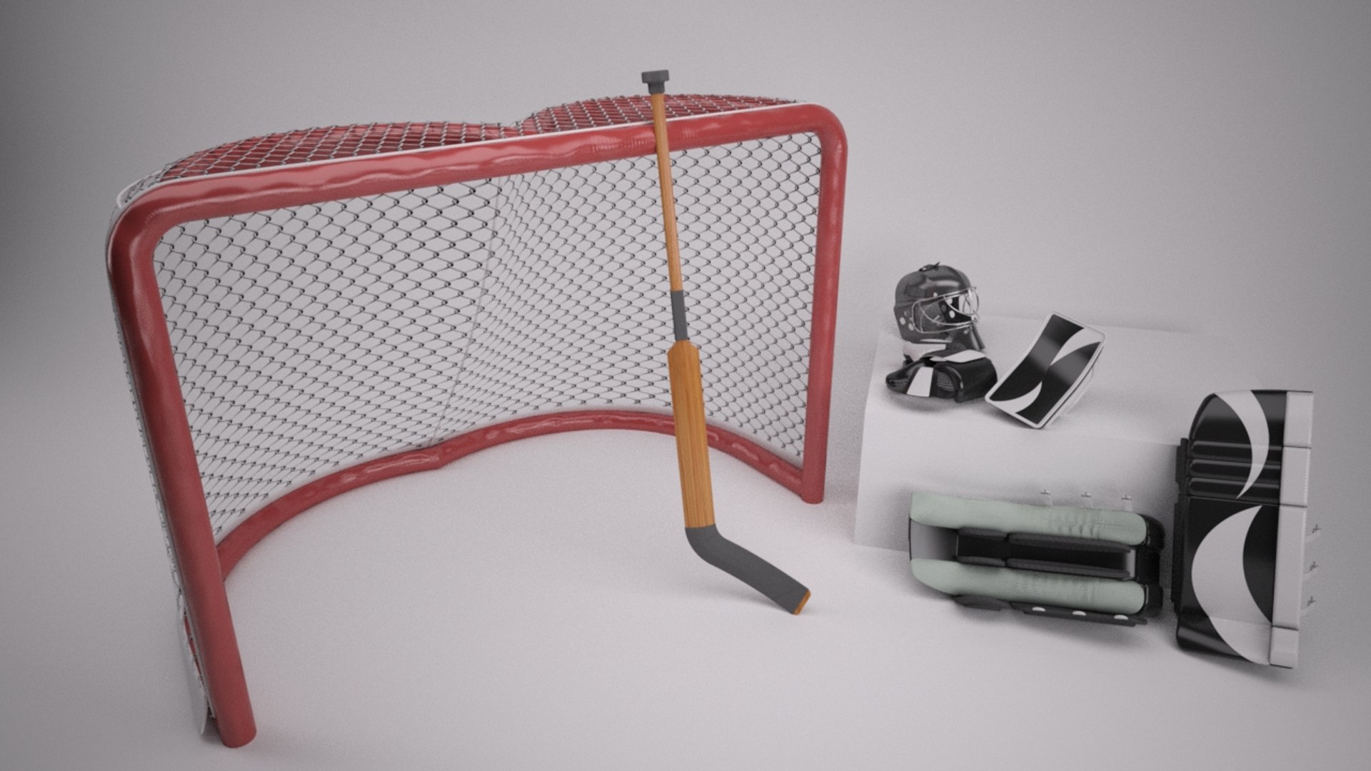 3d Model Netminder Equipment Goal