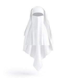 White Niqab - muslim traditional woman headdress niqaab