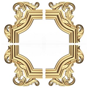 Corner Carved Plaster Molding Decoration 09